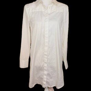 Milly New York White Collared Cotton Button Shirt Dress size 8 No Flaws